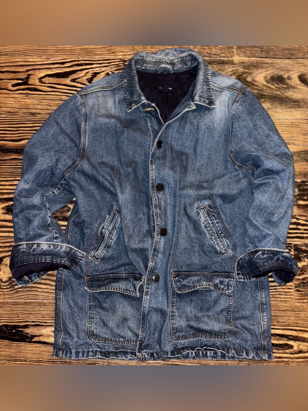 Vintage Lands' End Denim Chore Jacket with Lining
